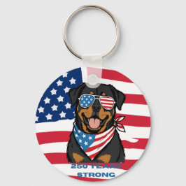 Patriotisk Rottweiler Nyckelring