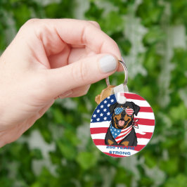 Patriotisk Rottweiler Nyckelring