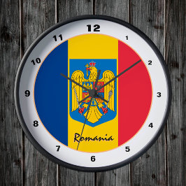 Patriotisk rumänsk Flagga & Rumänien hem/design Rund Klocka