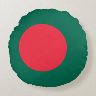 Patriotisk rund kudde med bangladeshflagga
