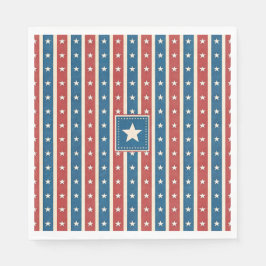 Patriotisk Rustik Amerikansk Stjärnor & Ränder Arv Pappersservett