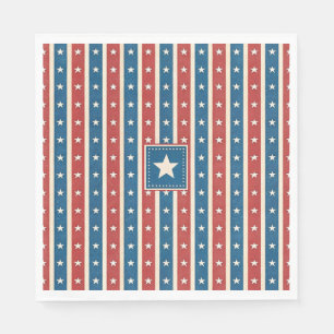 Patriotisk Rustik Amerikansk Stjärnor & Ränder Arv Pappersservett