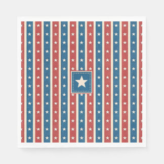 Patriotisk Rustik Amerikansk Stjärnor & Ränder Arv Pappersservett