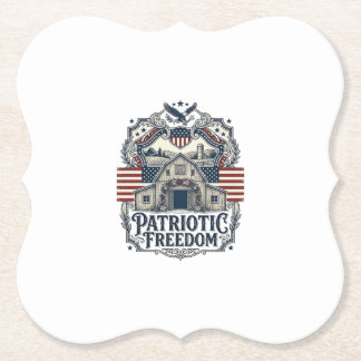 Patriotisk Rustik Ladalagsbröllop Underlägg Papper