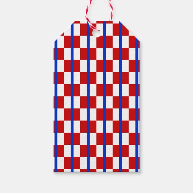 Patriotisk Rutig Presentkortsetikett Presentetikett (Framsidan)