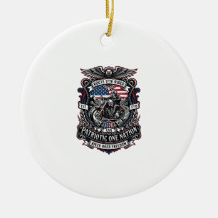 Patriotisk Rutt 1776 Riddare Biker Väg Frihet Patr Julgransprydnad Keramik