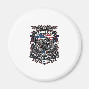 Patriotisk Rutt 1776 Riddare Biker Väg Frihet Patr Magnet