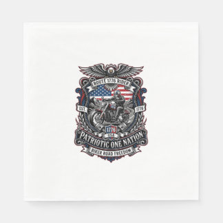 Patriotisk Rutt 1776 Riddare Biker Väg Frihet Patr Pappersservett