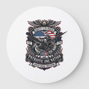 Patriotisk Rutt 1776 Riddare Biker Väg Frihet Patr Stor Klocka