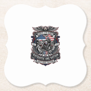 Patriotisk Rutt 1776 Riddare Biker Väg Frihet Patr Underlägg Papper