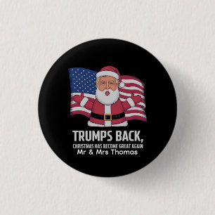 Patriotisk Santa Trump juldesign amerikansk Knapp