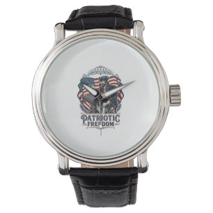 Patriotisk schackspelare vektor grafisk t-shirt armbandsur