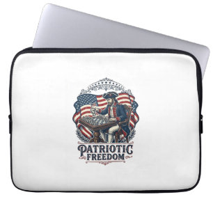 Patriotisk schackspelare vektor grafisk t-shirt laptop fodral