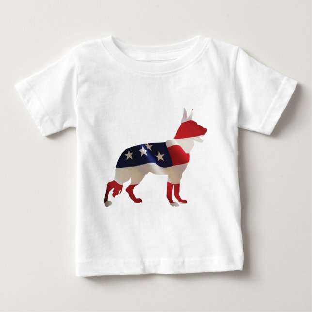 Patriotisk Schäferhund Tee (Framsida)