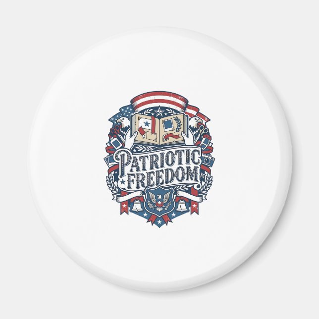 Patriotisk Scrapbooker Vector Grafik T-shirt_1 Magnet (Framsidan)