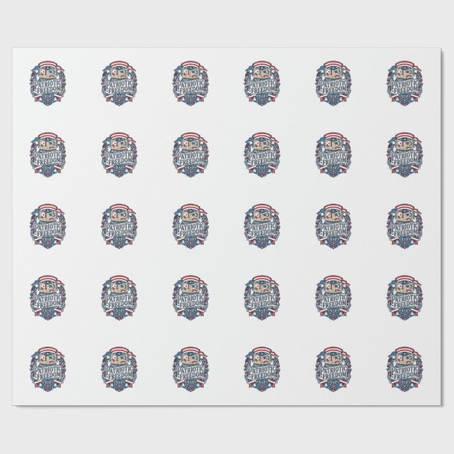 Patriotisk Scrapbooker Vector Grafik T-shirt_1 Presentpapper (Platt)