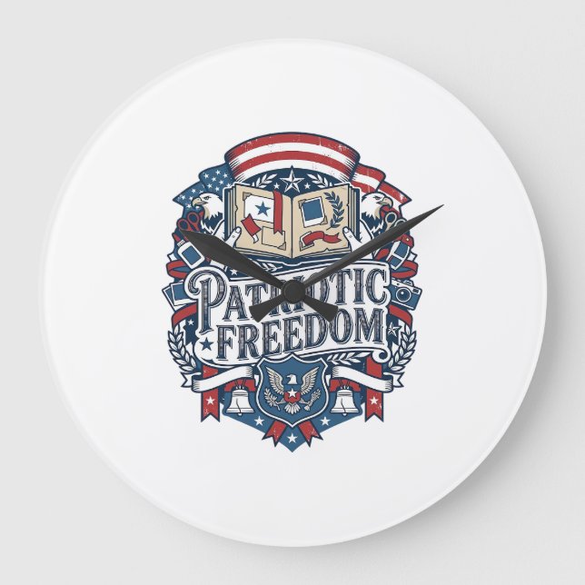 Patriotisk Scrapbooker Vector Grafik T-shirt_1 Stor Klocka (Framsida)