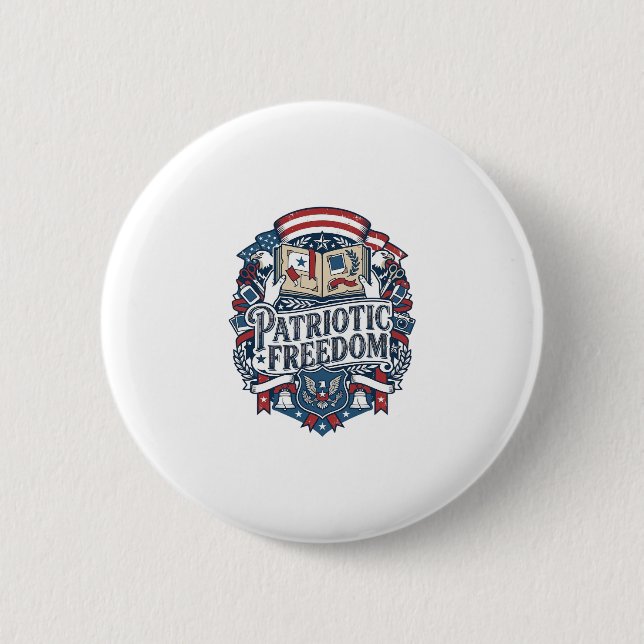 Patriotisk Scrapbooker Vector Grafisk T-Shirt_1 Knapp (Framsida)