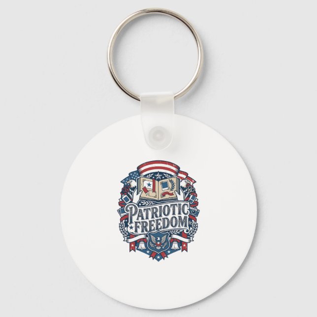 Patriotisk Scrapbooker Vector Grafisk T-Shirt_1 Nyckelring (Framsida)