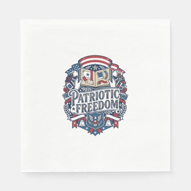 Patriotisk Scrapbooker Vector Grafisk T-Shirt_1 Pappersservett (Framsidan)