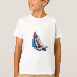 Patriotisk segelbåtskjorta tee shirt