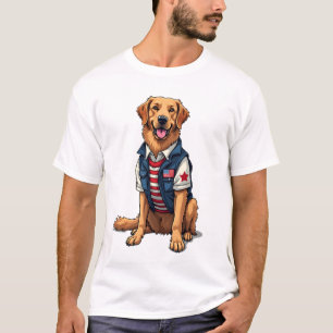 Patriotisk Service Hund Golden Retriever Tröja 4