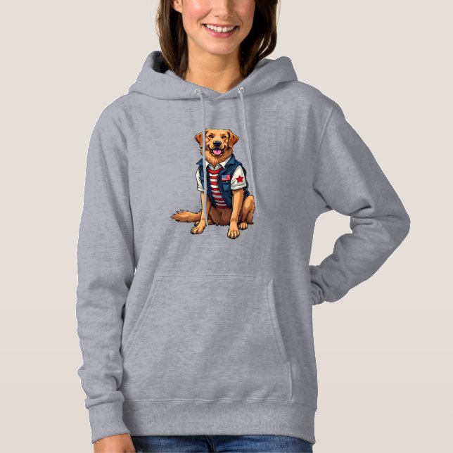 Patriotisk Service Hund Golden Retriever Tröja 4 (Framsida)