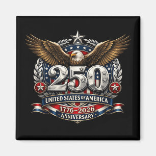 Patriotisk silver-semikvartsjubilieumsymbol magnet