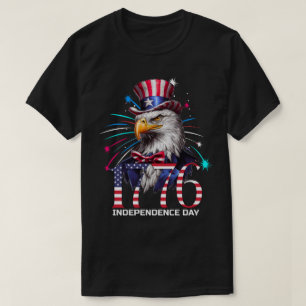 Patriotisk självständighetsdag 1776 Eagle Firewor T Shirt