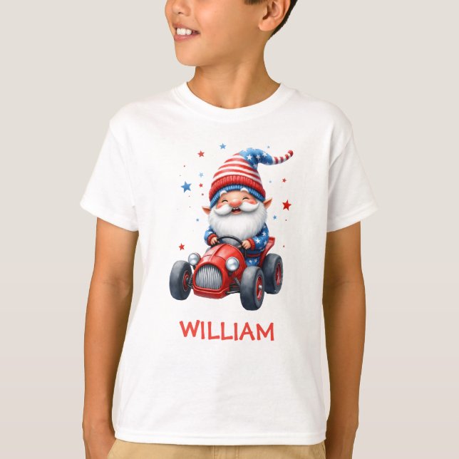 Patriotisk självständighetsdag födelsedag t shirt (Framsida)