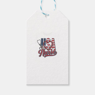 Patriotisk Sjuksköterska USA Hjärta Stetoskop Skjo Presentetikett