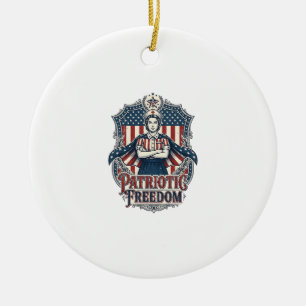 Patriotisk Sjuksköterska Vektor Grafisk T-Shirt_1 Julgransprydnad Keramik