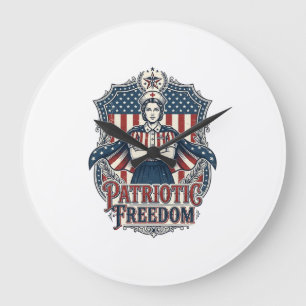 Patriotisk Sjuksköterska Vektor Grafisk T-Shirt_1 Stor Klocka