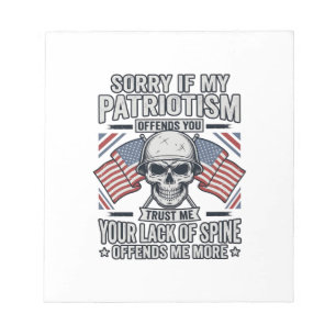 Patriotisk Skalle Vintage Gravyr Citat Vektor Des Anteckningsblock