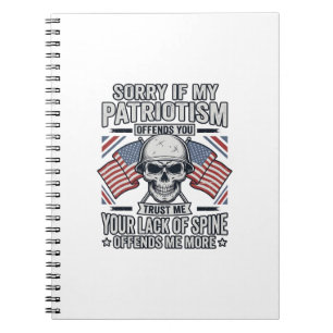 Patriotisk Skalle Vintage Gravyr Citat Vektor Des Anteckningsbok