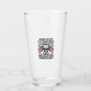 Patriotisk Skalle Vintage Gravyr Citat Vektor Des Glaskopp