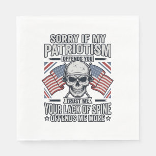 Patriotisk Skalle Vintage Gravyr Citat Vektor Des Pappersservett