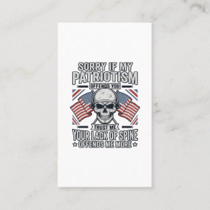 Patriotisk Skalle Vintage Gravyr Citat Vektor Des Visitkort