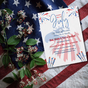 Patriotisk skallig örn Amerika 250-årsjubileum 4:e Inbjudningar