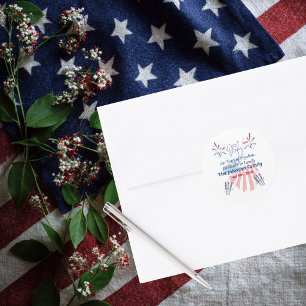 Patriotisk skallig örn Amerika 250-årsjubileum 4:e Runt Klistermärke