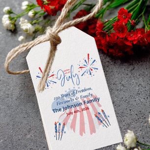 Patriotisk skallig örn Amerika 250-årsjubileum 4 j Presentetikett