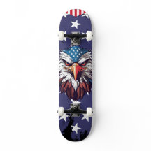 Patriotisk Skallig Örn Amerikansk Flagga Anpassad