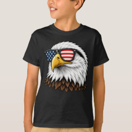 Patriotisk skallig örn med amerikanska flaggans so t shirt