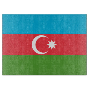 Patriotisk skärbräda med Flagga av Azerbajdzjan