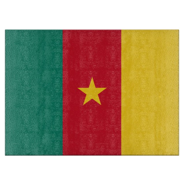 Patriotisk skärbräda med Flagga av Kamerun (Framsidan)