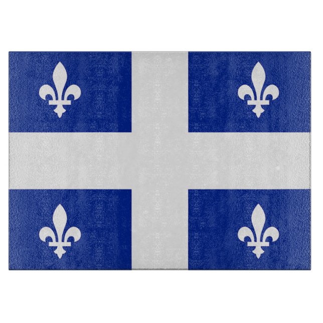 Patriotisk skärbräda med Flagga av Quebec (Framsidan)