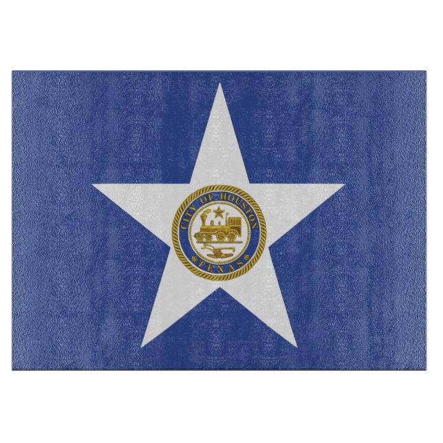 Patriotisk skärbräda med Flagga Houston (Framsidan)