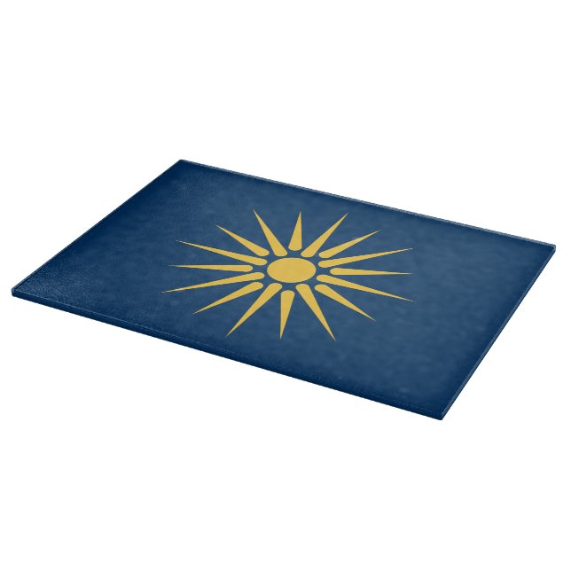 Patriotisk skärbräda med Makedoniens flagga (Hörn)