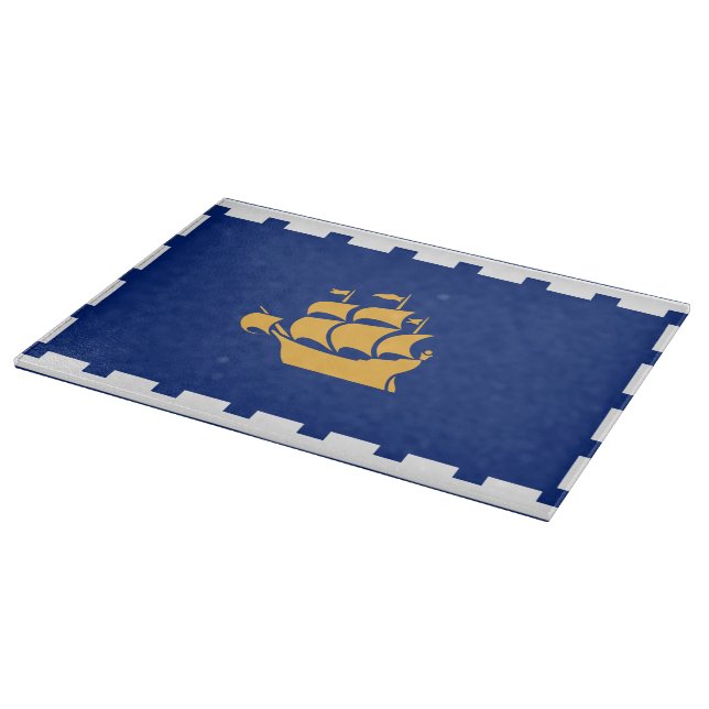 Patriotisk skärbräda med Québec Citys flagga (Hörn)