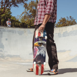 Patriotisk Skateboarddäck med Vitfiskad Örn och Am Mini Skateboard Bräda 18,5 Cm